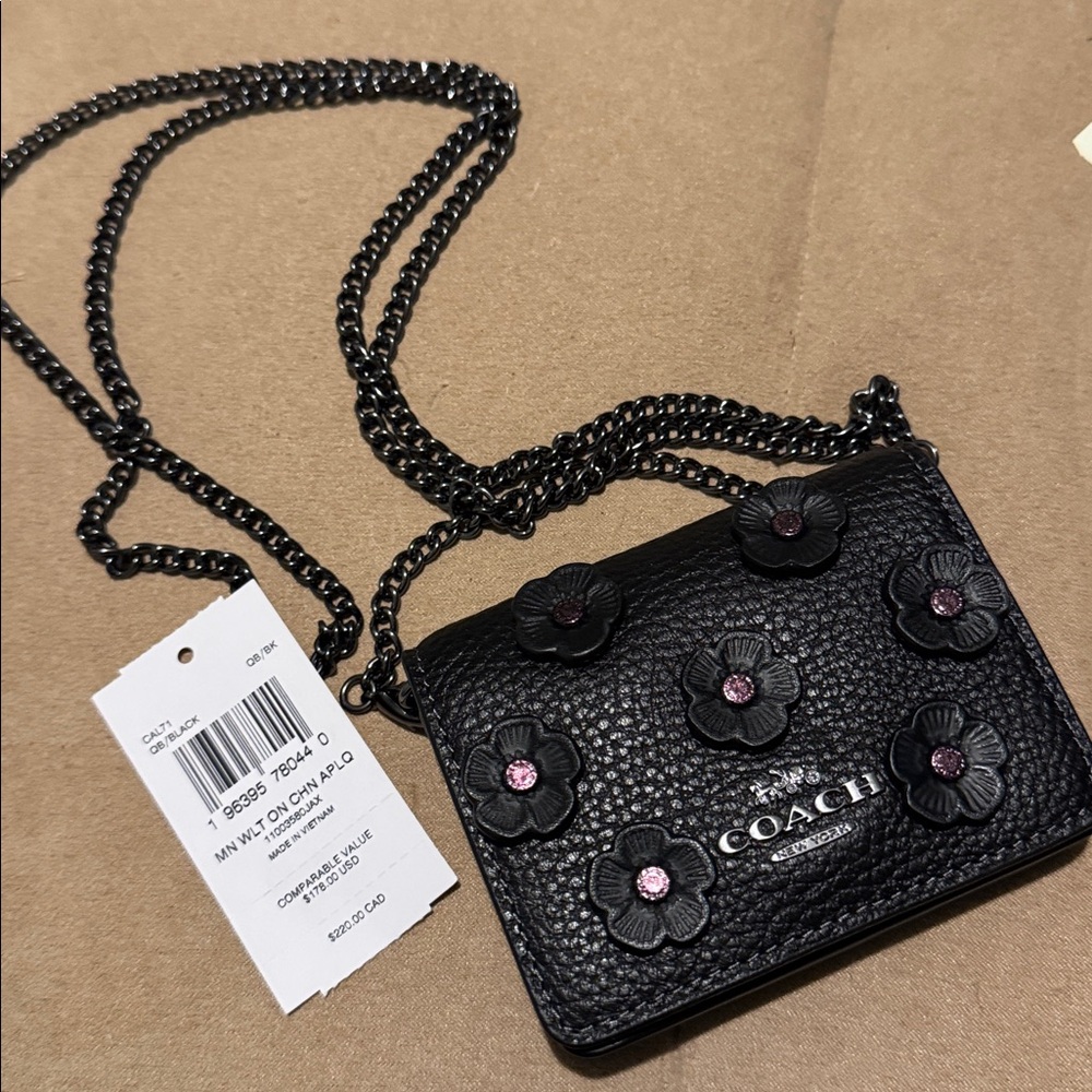 Coach Black Wallet/crossbody with Floral Accents - Picture 2 of 6